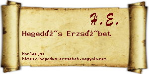 Hegedűs Erzsébet névjegykártya