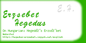 erzsebet hegedus business card